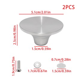 JAKOUE 2 Pack Metal Pot Lid Handle Replacement Knob，Kitchen Cookware Universal Replacement,Dishwasher Safe, Great for Slow Cookers, Skillets and Kitchen Cookware Covers（Silver）