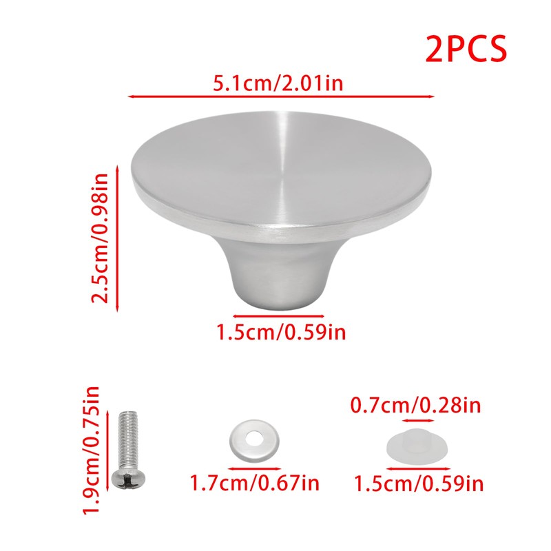 JAKOUE 2 Pack Metal Pot Lid Handle Replacement Knob，Kitchen Cookware