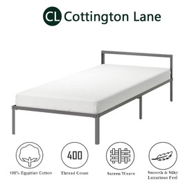 Cot Fitted Sheet 28 x 75-100% Egyptian Cotton - 1 PC Cot Size Bottom Sheet Only(White)