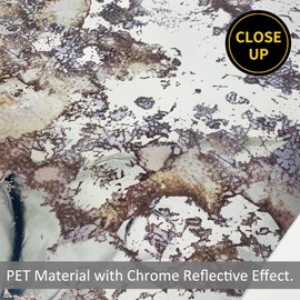 LiveInUrban Vintage Foxed Silver Rusts Antique Chrome Reflective Style Wallpaper, Grunge Peel and Stick Contact Paper for Wall Furniture Vanity Dresser Home Decor, 45.28"x59.06"