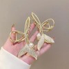 Rannyrena Gold Butterfly Metal Hair Claw Clips with Pearl Crystal
