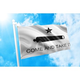 DMSE Come and take it Gonzales Historical Texas Revolution Flag 3X5 Ft Foot 100% Polyester 100D Flag UV Resistant (3' X 5' Ft Foot)