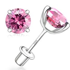 Moissanite - arete de moissanita de 0,6 quilates y 2 quilates para mujer, piercing de plata de ley 925 con diamantes de moissanita de colores reales e hipoalergénicos, joyería para orejas, 1.6CT