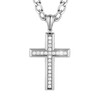 HZMAN 24K Gold-Plated Solid CZ Cross Necklace for Men Women