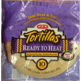 HEB Ready to Heat Flour Tortillas 13.3oz/10 Count Bag (Pack of 6 - Total of 60 Tortillas)
