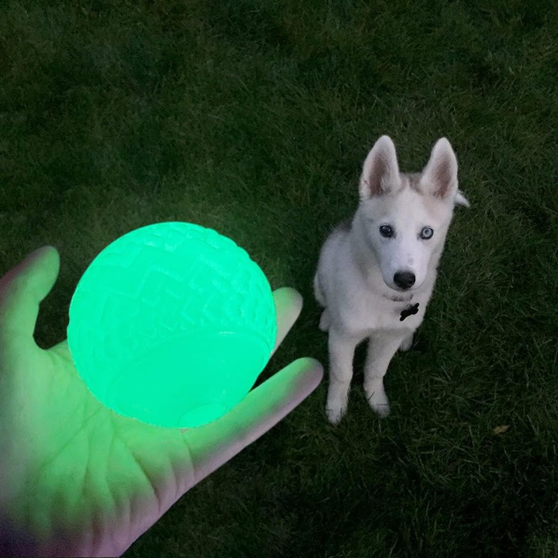 Feixun Dog Glow Ball Toy, Dog Toy Ball Glow in
