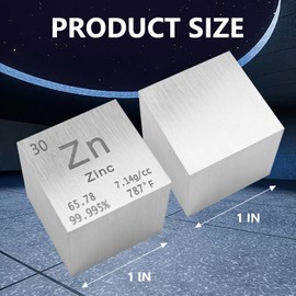 STPCTOU - cubeta de zinc de metal puro de alta densidad con grabado láser para colección de elementos, material de laboratorio, tabla periódica de elementos, colección de bricolaje, profesores, ciencia, regalo creativo (zinc, 1 pulgada)