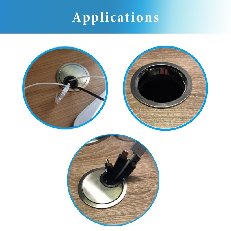 Dproptel 4 x 60mm Desk Table Grommet Cable Tidies Desk