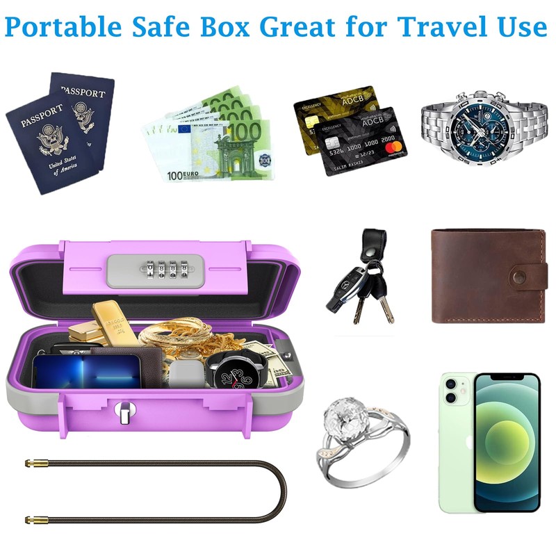 AMIR Portable Lock Box, 4 Digit Combination Lockbox, Waterproof Anti-Theft
