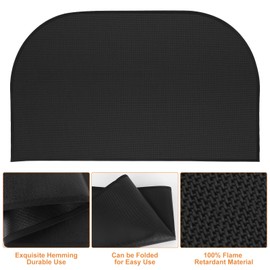 HIULLEN Fireplace Floor Plate, Semicircular, 80 x 50 cm, Spark Protection Plate for Fireplace, Fireproof Mat, Heat Protection Mat, Floor Protection Mat, to Protect the Floor from Sparks