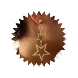 Atentuyi Boho Star Drop Dangle Earrings Gold Tassel Dangling Long Earrings Hollow Star Chain Earrings Triple Star Stud Earrings Jewelry for Women and Girls