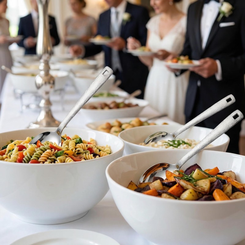 4 Pack Stainless Steel Serving Spoons, 12 Inch Large Buffet