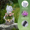 Cat Garden Statues Outdoor, Solar Cat Statues, Decoration with Cat