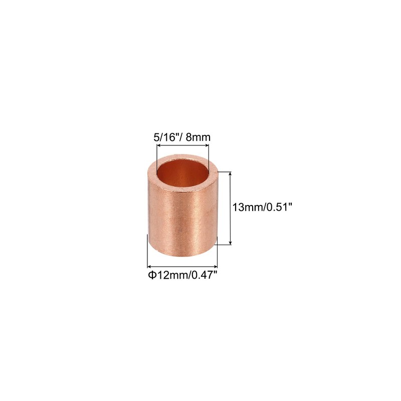PATIKIL 5/16"/ 8mm Wire Rope Stop Sleeve, 6 Pack Copper