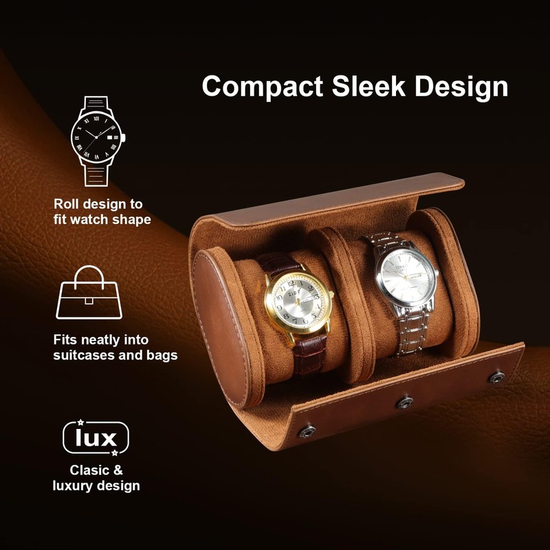 FACAICAI Watch Roll Travel Case for Men and Women- 2
