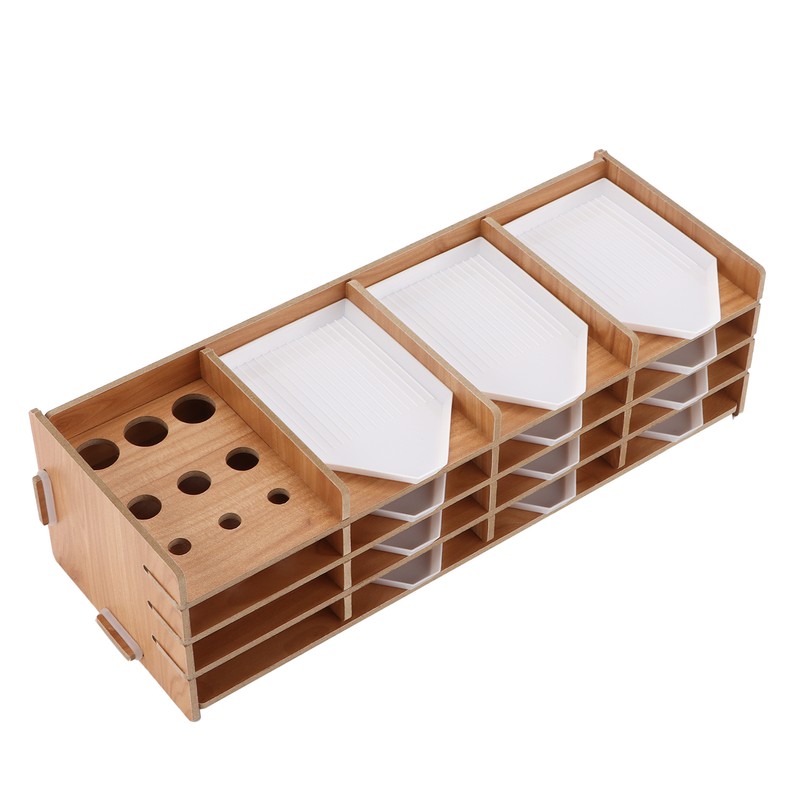 Rhinestone Drawing Tray Easy Install MultiLayer Synthetic Wood Storage Organizer