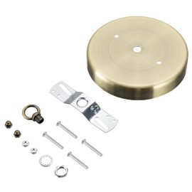 Aspen Creative 21505-41, Contemporary Chandelier & Light Fixture Canopy Kit w/Collar Loop, Antique Brass, 5-1/8" Diameter, 7/16" Center Hole