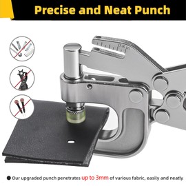 BISUOSHI Grommet Tool Kit w/Built-in Grommet Punch - 1/4 inch Tarp Grommet Kit, 6mm Grommet Tool Heavy Duty with 200pcs Copper Grommets, Eyelet Tool for Fabric Leather Clothes