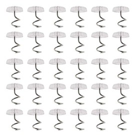 Ruwado 12 Pcs Twisty Pins Clear Head Screws Fasteners for Upholstery Slipcovers Bed Skirts Sofa Car Van Home Furniture Hold Bed Skirts in Place Without Damage (50)