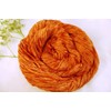 Fingering Weight Pumpkin Orange Rust 100% Rayon Chenille Yarn