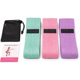Bandas de Resistencia Para Ejercicio Set de 3 Niveles Bandas Elasticas de Tela Antideslizante para Gluteos, Piernas y Cadera Ligas De Resistencia Para Ejercicio en Casa, Yoga, Pilates y Gym