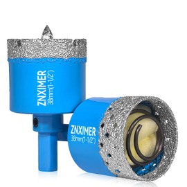 ZNXIMER Diamond Hole Saw Drill Bits - 2pcs 1-1/2" Diamond Drill bits Accurate Drilling for Tile, Ceramic, Marble, Granite, Stone, Glass Bottles 38mm