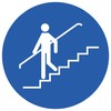 Please Use Handrail Stickers 9.5 cm Stair Railing Mandatory Sign