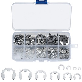 Circlip for E-Clip, 200PCS Safety Discs Stainless Steel for Waves Assortment Kit, External Retaining Ring Snap Internal, with Plastic Box - M1.5/M2/M3/M4/M5/M6/M7/M8/M9/M10
