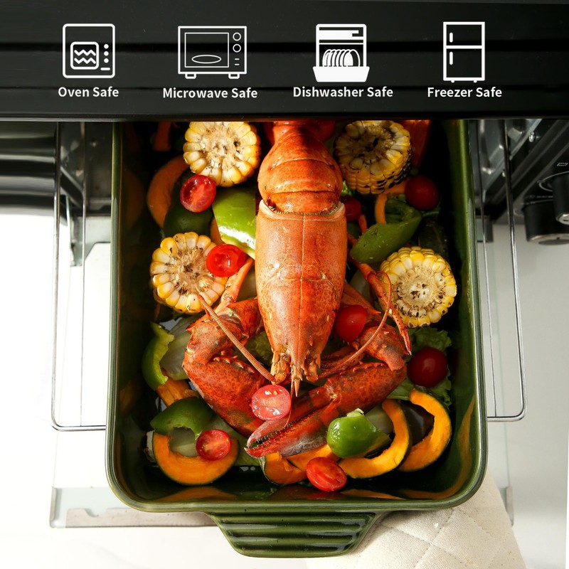 Howise Ceramic Baking Casserole Dish with Handles, Large 9x13 inch