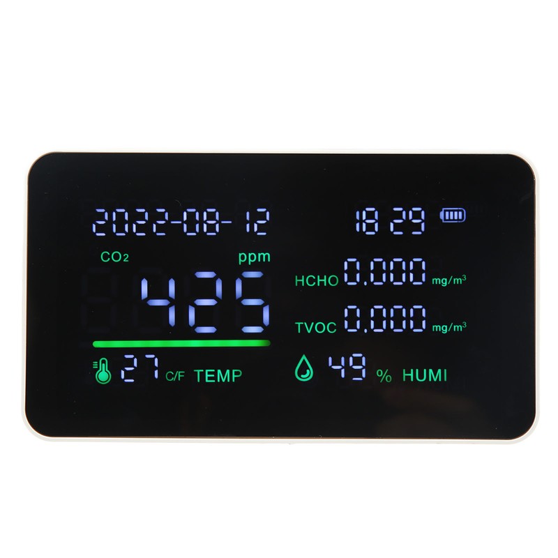 Air Quality Monitor CO2 Detector USB Charging Carbon Dioxide HCHO