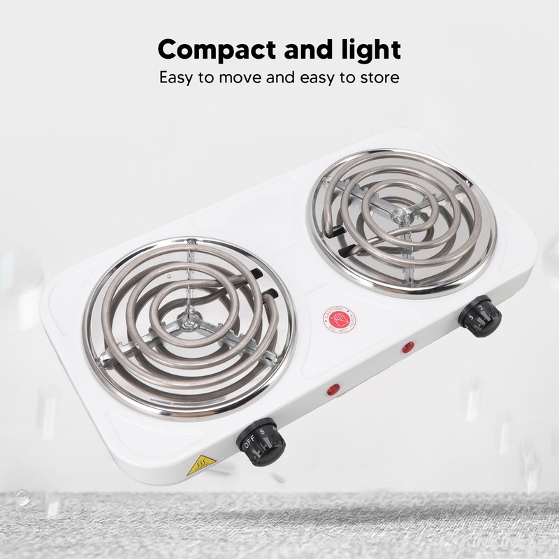 Electric Countertop Stove, 2000W Multifunctional 2 Portable Cooking Stove Electric
