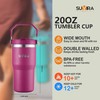 SUVIRA Vacuum Insulated Stainless Steel Tumbler with Handle,Straw&Flip Lid,BPA-Free,Leak Free