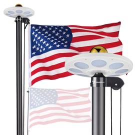 Yescom Bravery 20ft Eagle Topper Sectional Aluminum Flag Pole Kit w/Solar Light for Outside House Inground Residential Commercial with 3x5' US Flag Ball Top Halyard Flag-Raising Rope Sleeve Black