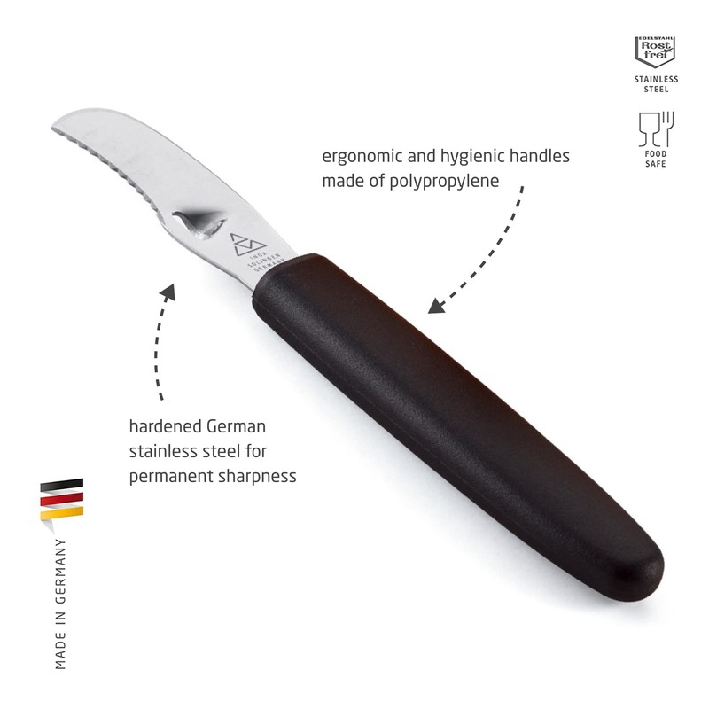 triangle Orange Peeler - Includes Serrated Blade, Smooth Blade &
