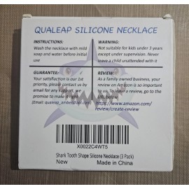 QuaLeap Sensory Shark Teeth Chew Silicone Necklace (Kids, Babies, Adults) New