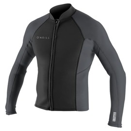 O'Neill Men's Reactor-2 1.5mm Front Zip Long Sleeve Jacket, Black/Graphite, Medium