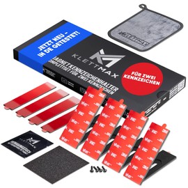 KLETTMAX Magnetic Number Plate Holder: Frameless, Weatherproof Holder for Aluminium, Change & 3D Number Plates, Invisible Design, Universal Car Accessories, for 2 Number Plates