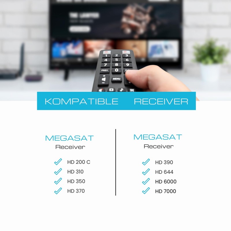 Original Remote Control for Megasat HD 200, HD 310, HD