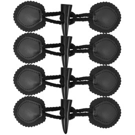 MAGICLULU Toggle Buttons 4 Pairs of Leather Horn Toggle Closure Buttons Leather Sew-On Toggles Closure PU Leather Duffle Coat Toggles for Coat Knitwear Windbreaker Jacket Vintage Decor Vintage Decor