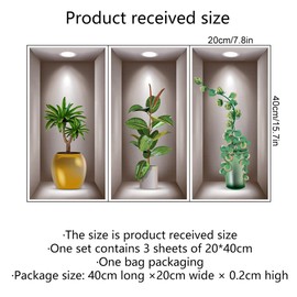 WOHAHA Wall Sticker, Plant, Stylish, Plant, Plant, Plant, Plant, Greenery, Leaf, Wall Seal, Removable