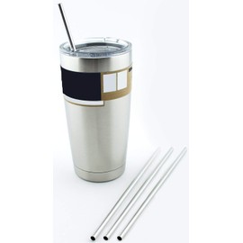 4 Stainless Steel Drinking Straws fits Yeti Tumbler Rambler Cups - CocoStraw Brand - for 20 oz