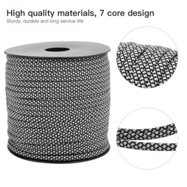 BOROCO Tent Guy Ropes,50M Reflective Camping Tent Guide Rope,4mm Thick 7 Core Paracord Rescue Tying Tent Lanyard Camping Rope for Outdoor Tent Windbreak (Silver)