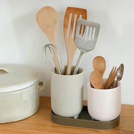 Daily Like Drainable Cutlery Container (Choose 1 of 2), 02 Plus Stand / 데일리라이크 물빠짐 수저통(2종택1), 02 플러스스탠드