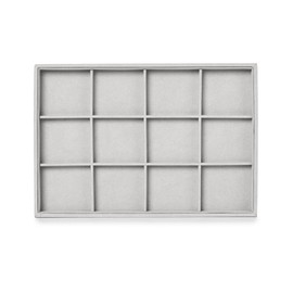 Oirlv Grey Microfibre Jewellery Trays 12 Grids Earrings Bracelets Display Organiser Trays