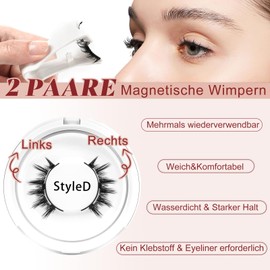 Higu clace Magnetische-Wimpern,Magnet-Wimpern Ohne Eyeliner,Wimpern-Magnetisch Natürlicher Look,Magnetische Wimpern mit Applikator,Kein Kleber erforderlich Wimpern Magnetic(Kit-D)