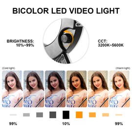 GVM Ring Light Kit with Tripod, 90W LED Circle Light with Detachable Light Bars Adjustable 3200K~5600K CRI 97+ Dimmable Bicolor LED Video Light for YouTube/Makeup/Vlogs/Live Streaming