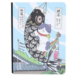 Cuadernos Cubierta de Pintura a Mano Cuaderno Diario Bloc de Notas Libro de Escritura Cuaderno de Bocetos para Oficina Escolar portada impresa de dibujos animados japoneses de (pancarta de pescado)