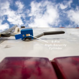 PACLOCK's TL81A Trailer Lock, Buy American Act Compliant, Blue Anodized Aluminum, High Security 6-Pin Cylinder, One Lock Keyed to a Number U-Pick! w/ 2 Keys, Hidden Shackle