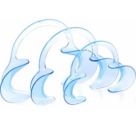 Niveus Dental Cheek Retractor Mouth Opener for Teeth Whitening C-Shape Autoclavable, Clear Blue (Large,Small,Medium Pack of 3)