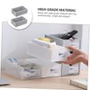 BIUDECO Storage Boxes 2pcs Desktop Stackable Storage Cases Pull-out Drawers